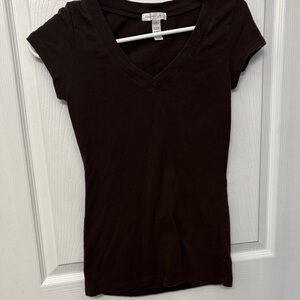 Ambiance Black V-Neck Short Sleeve Tee
